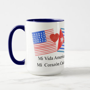 Caneca Vida americano, corazón cubano