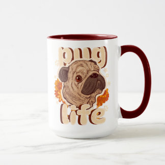 Caneca Vida de pug para amantes de pug