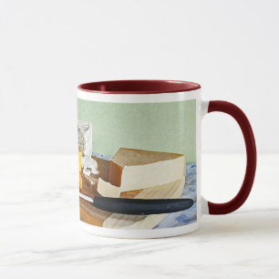 Caneca Vida do queijo Cheddar das uvas do pão e dos