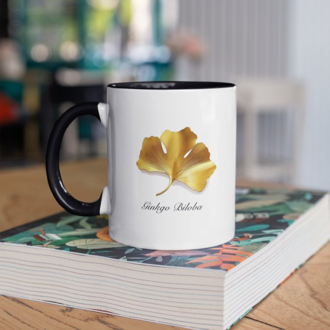 Caneca Vida Herbal do Ouro Ginkgo Biloba personalizável (Criador carregado)