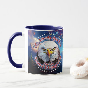 Caneca Vida, Liberdade E O Fogo de Artifício Águia Marrom