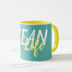 Caneca vida marinha náutica brilhante