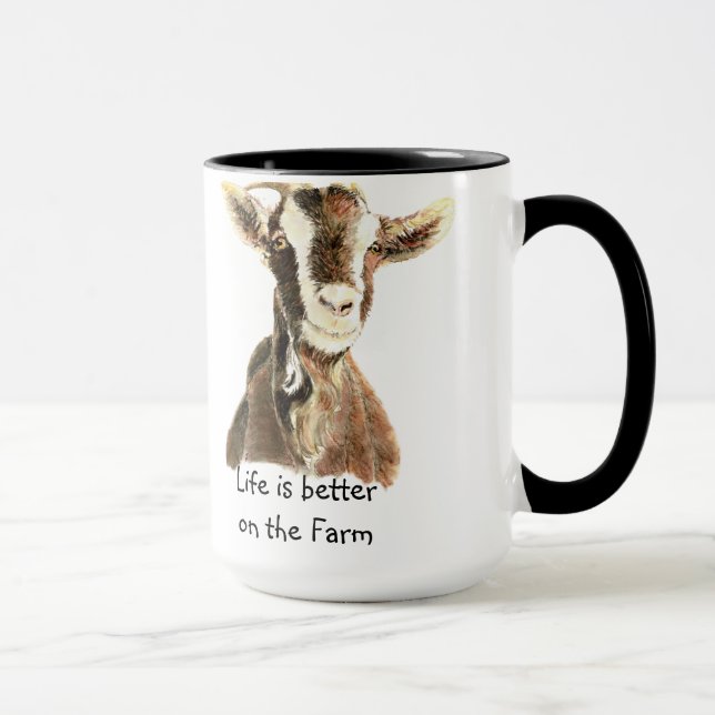 Caneca Vida melhor na Fazenda, Capuz, Animal, Diversão Fa (Direita)