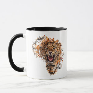 Caneca Vida Selvagem Leopardo Rugindo