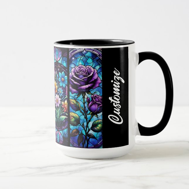 Caneca Vidro Floral Falso Personalizado (Direita)