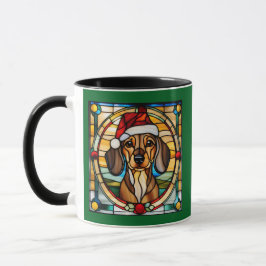 Caneca Vidro Mantido Natal Dachshund