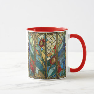 Caneca Vidro Vermelho Chefe Poppies no nascer do Sol