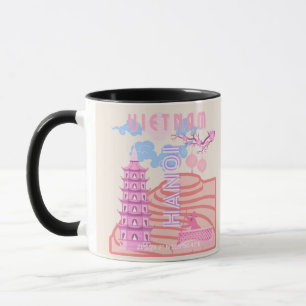 Caneca Vietnã, Viagem Art, rosa