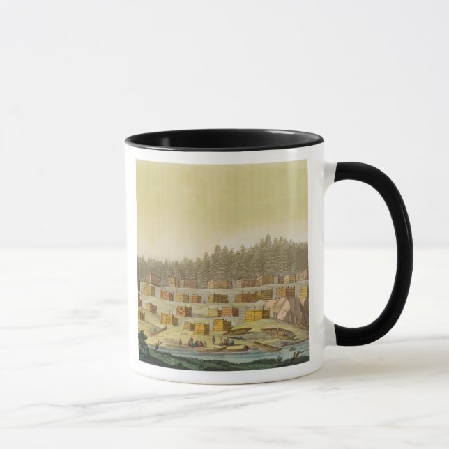 Caneca Vila indiana, Geórgia novo, Alaska (engrav da cor (Direita)