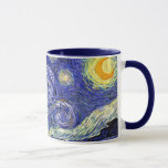 Caneca Vincent Van Gogh - A Bela Arte da Noite Estrelada<br><div class="desc">Vincent Van Gogh é a Noite Estrelada. Petróleo na canvas de 1889, Starry Night foi pintado enquanto Van Gogh estava no asilo em Santo-Remy, França, e é considerado uma de suas maiores obras-primas. Embora seja uma cena noturna, foi pintada durante o dia e representa a vista da janela no quarto...</div>