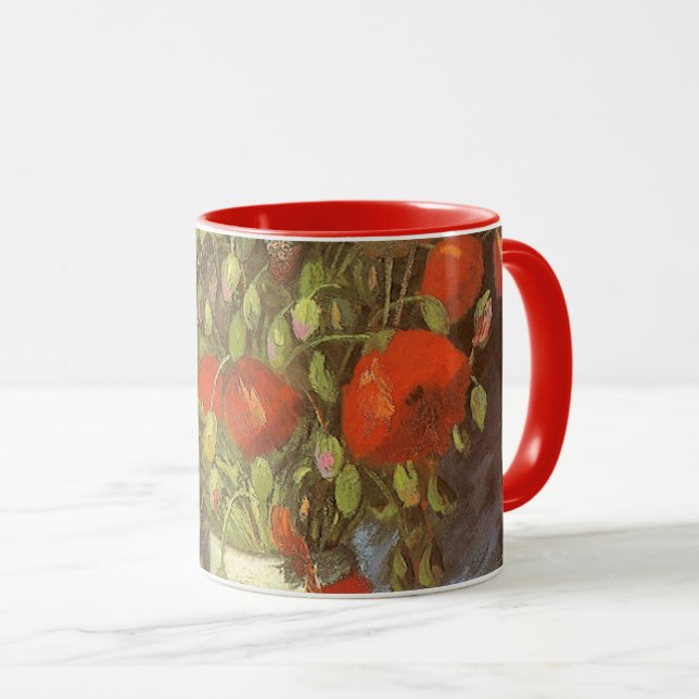 Caneca Vincent van Gogh Ainda Vase Vida com Poppies Verme (Frente Esquerda)