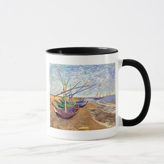Caneca Vincent Van Gogh - Barcos de Pesca na Praia (Direita)