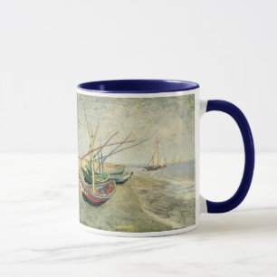 Caneca Vincent van Gogh - Barcos de Pesca na Praia