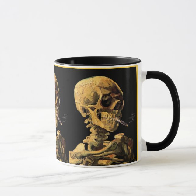 Caneca Vincent Van Gogh - Caveira Com Cigarro Aceso (Direita)