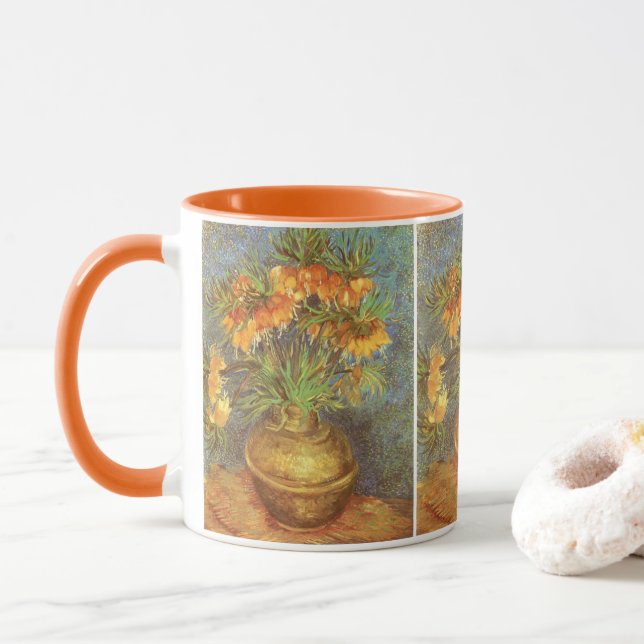 Caneca Vincent van Gogh - Filiais em um Vaso de Cobre (Com Donut)