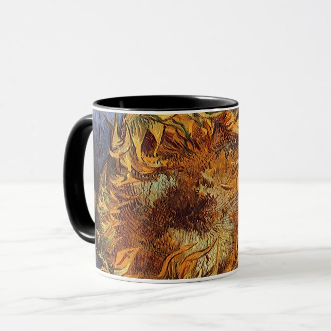 Caneca Vincent van Gogh - Natureza Morta: Dois Girassóis  (Frente Esquerda)