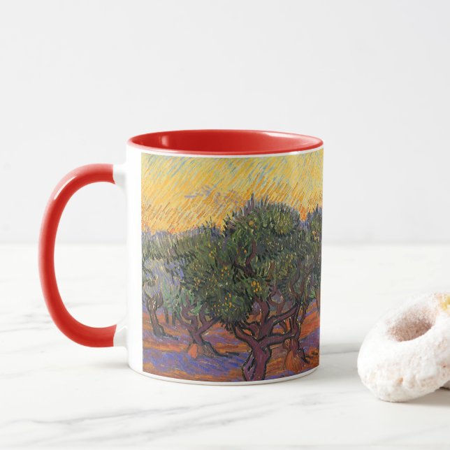 Caneca Vincent van Gogh - Olive Grove, Orange Sky (Com Donut)