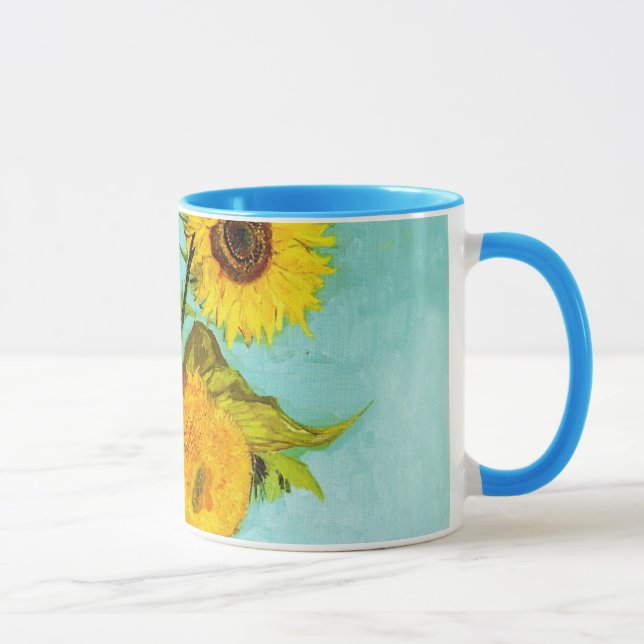 Caneca Vincent Van Gogh Três Girassóis Em Um Vaso (Direita)