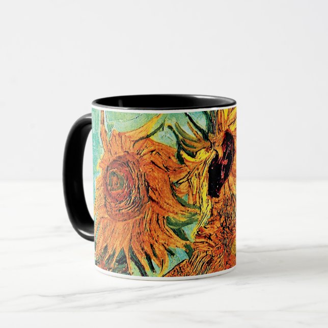 Caneca Vincent Van Gogh - Vaso Com Doze Girassóis (Frente Esquerda)