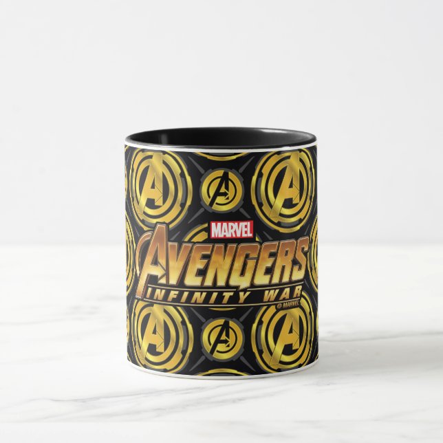 Caneca Vingadores: Guerra Infinita| Padrão Dourado de Íco (Centro)