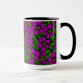 Caneca Vinha de Clematis rosa