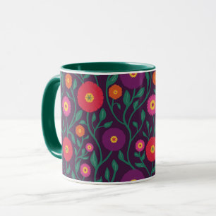 Caneca Vinha Flor de Meados do Século Romã de Guarlanda