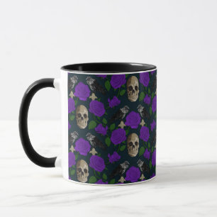Caneca Vinhas Rosa de Grama Gótica Escuro Raven