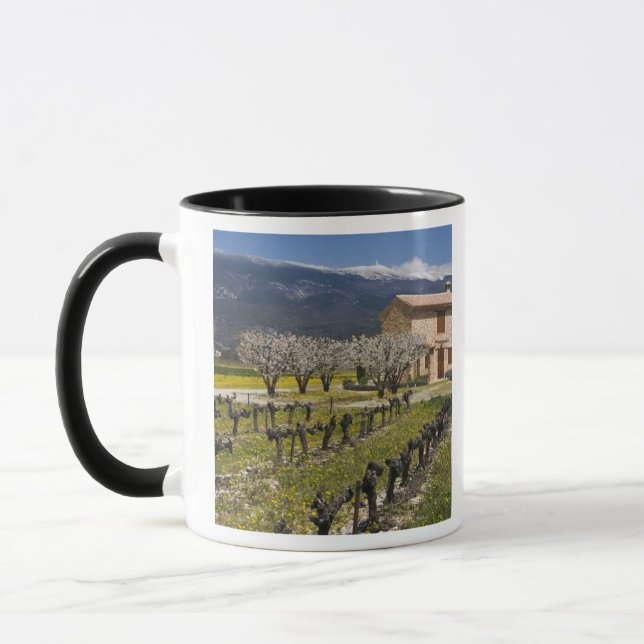 Caneca Vinhedo dormente, flores de frutas, casa de pedra, (Esquerda)