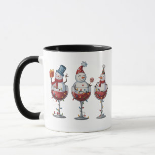 Caneca Vinho de Natal Bonecos de Neve Espiritos de Festa