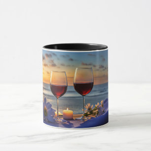 Caneca Vinho no Mar Costeiro de Praia