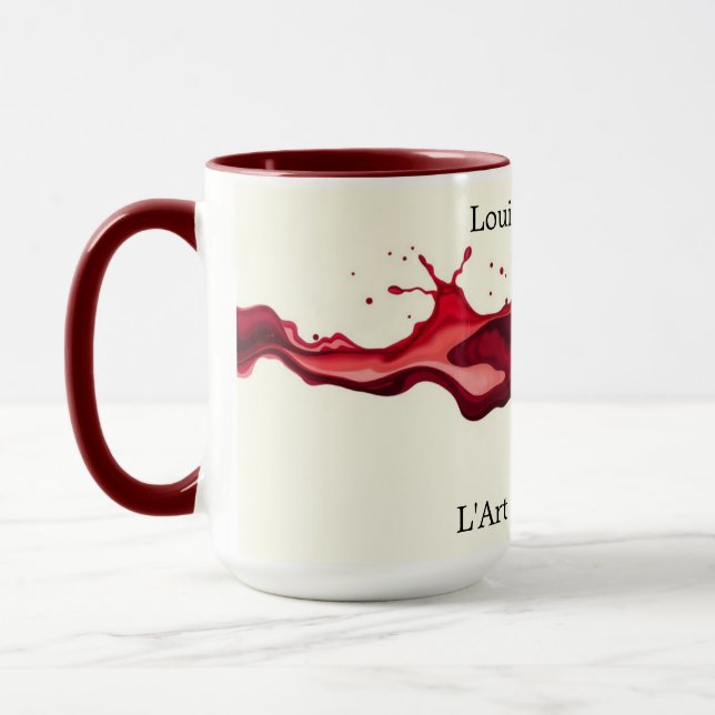 Caneca Vinho Tinto Fluido Derramado Arte Abstrata Cerâmic (Esquerda)