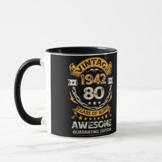 Caneca Vintage 1942 80 Birthday 80 Anos