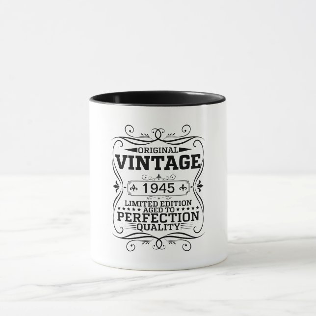 Caneca Vintage 1945 80th Birthday Aged To Perfection (Centro)