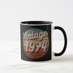 CANECA VINTAGE 1974 HOMENS MULHERES PRESENTE DE ANIVERSÁR