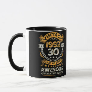 Caneca Vintage 1992 aniversário de 30 anos 30 Anos