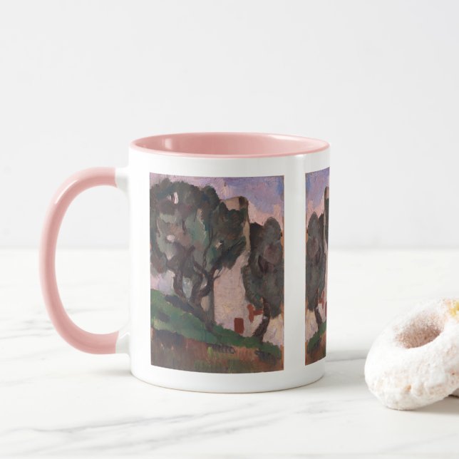 Caneca Vintage American Trabalho de arte Landscape Painti (Com Donut)