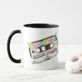 Caneca Vintage "ano de nascimento - melhor de" fita casse