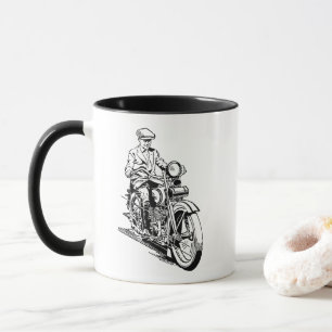 Caneca Vintage Antiga Escola motociclista Mug de Café