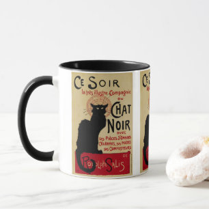 Caneca Vintage Art Nouveau, Ce Soir Chat Noir Black Cat