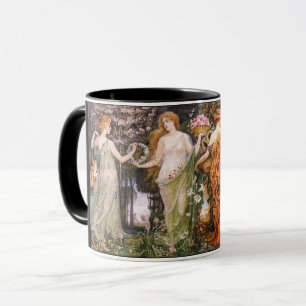 Caneca Vintage Art Nouveau Four Seasons de Walter Crane