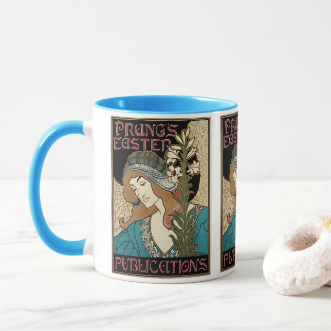 Caneca Vintage Art Nouveau, Publicações de Páscoa de Prin (Com Donut)