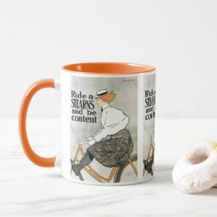 Caneca Vintage Art Nouveau, Ride a Sterns Bicicletes Bike