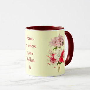Caneca Vintage Azaleas Home é onde a sua mãe diz