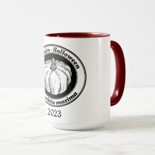 Caneca Vintage Black Halloween Pumpkin Ink Art