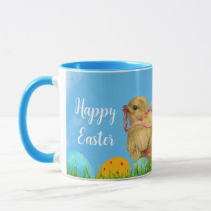 Caneca Vintage Blue Felz pascoa Baby Chicken