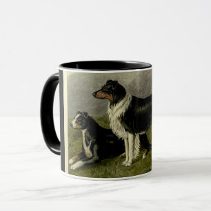 Caneca Vintage border collie dog
