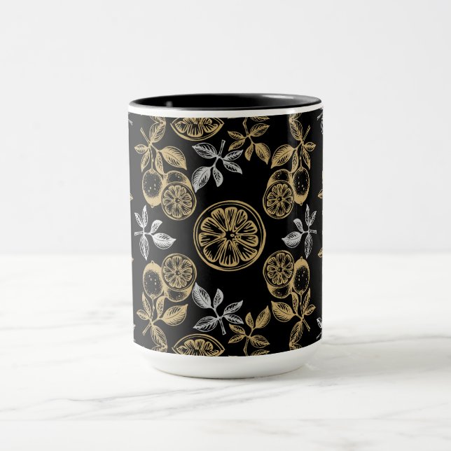 Caneca Vintage Botânica Dourada E Impressão de Prata (Centro)