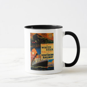 Caneca Vintage branco PosterEurope do SÉNIOR da estrela