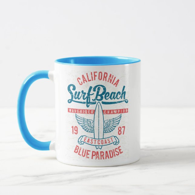 Caneca Vintage California Surf Beach (Esquerda)