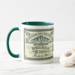 Caneca Vintage Capital Stock Certificado Business Finance